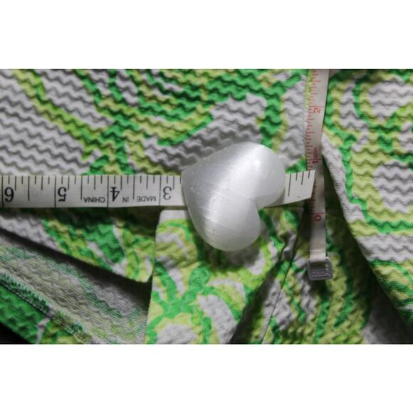 Lilly Pulitzer Shorts Liza Heartbreakers White Green Floral Pattern Resort Sz 4 - Picture 11 of 13